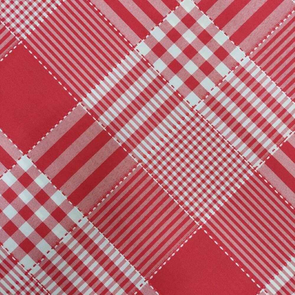 Oxford Xadrez Vermelho com Fio em Detalhe