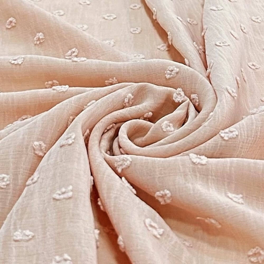 TECIDO CREPE DOTS LISO- 100cmX150cmL - 100% POL - ROSÉ
