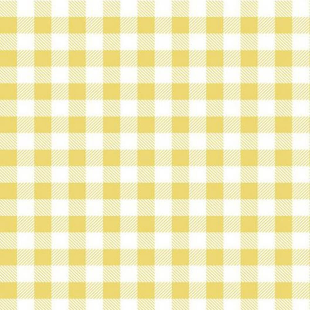 Toalha de Mesa Xadrez Amarelo e Branco - 100% Algodão