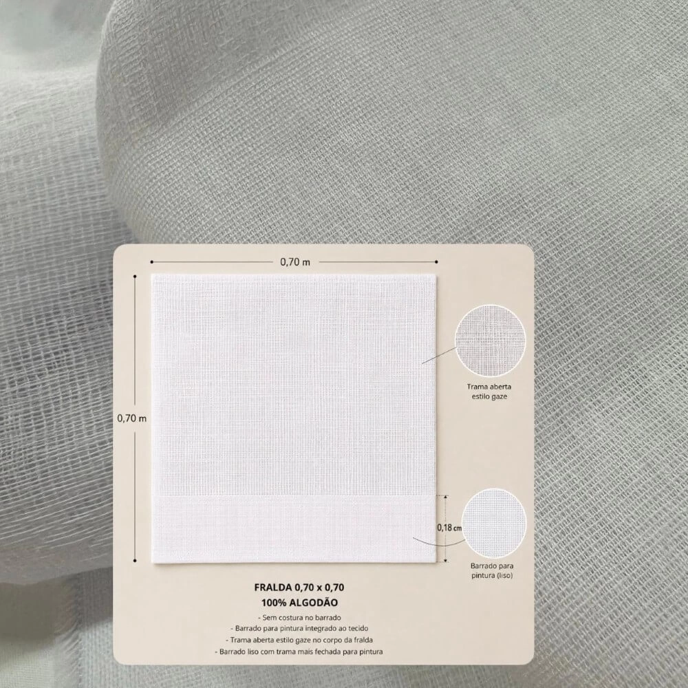 FRALDA  PINTURA ESTILOTEX  74X70cm- 100% ALG - BARRA 17CM