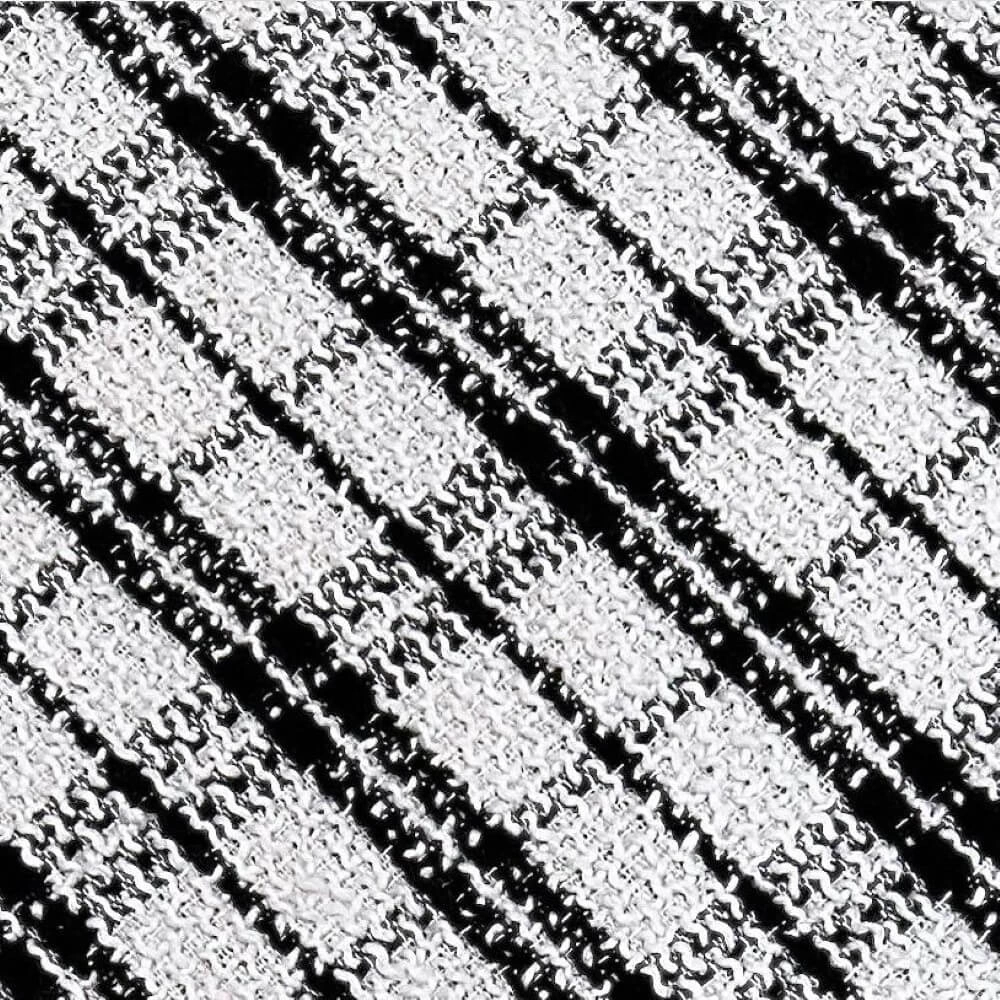 TECIDO TWEED CHANEL-100cmX150cmL-80%POL/12%ALG... BRANCO/PTO