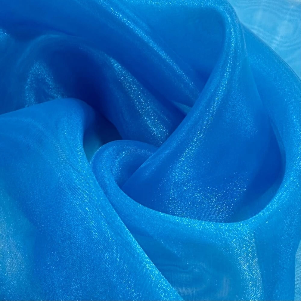 TECIDO ORGANZA CRISTAL-100% POL - AZUL CÉU (2454)