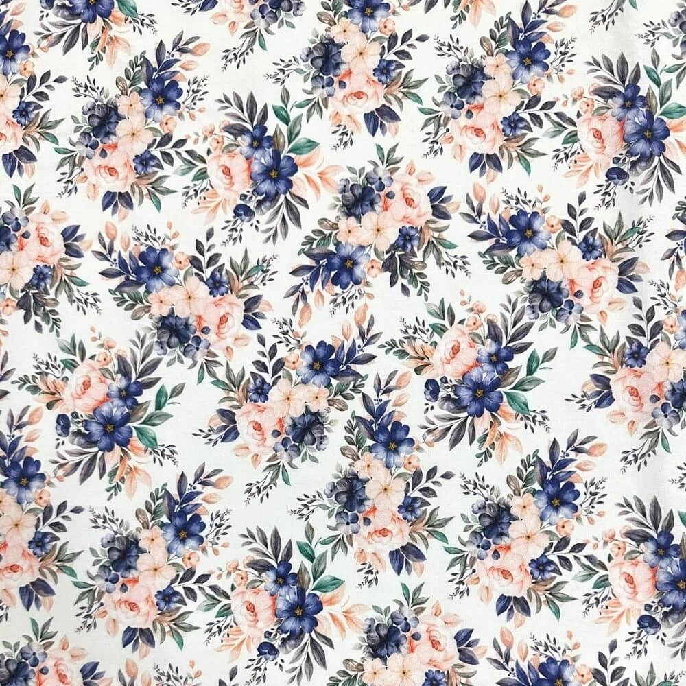 TRICOLINE FLORAL DIGITAL - 100cmX150cmL-100% ALG