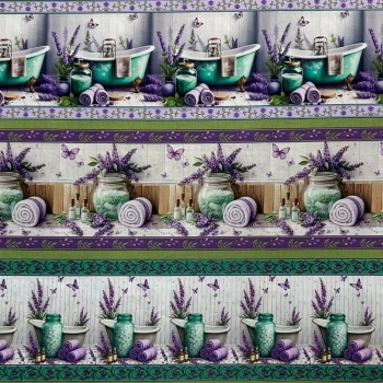 TRICOLINE FLORAL LAVANDA |BARRADO FAIXA|  1,50L/100% ALG- T4160