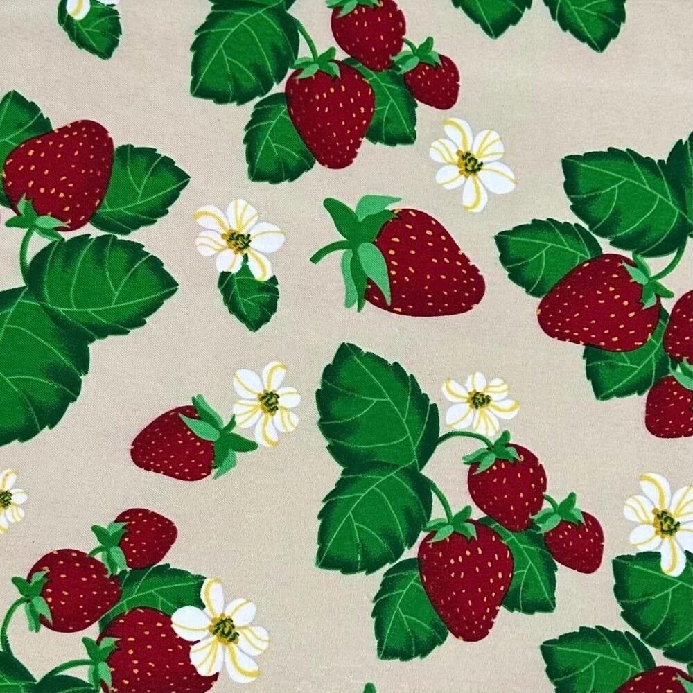 TECIDO OXFORD ESTAMPADO MESA -MORANGO-100cmX150cmL-100%POL