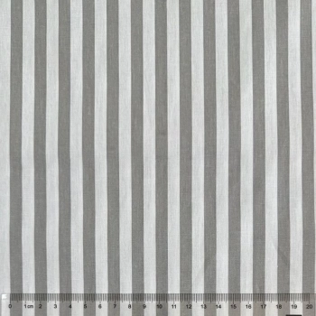 TECIDO TRICOLINE LISTRADA - 100cmX150cmL-100% ALG -CINZA