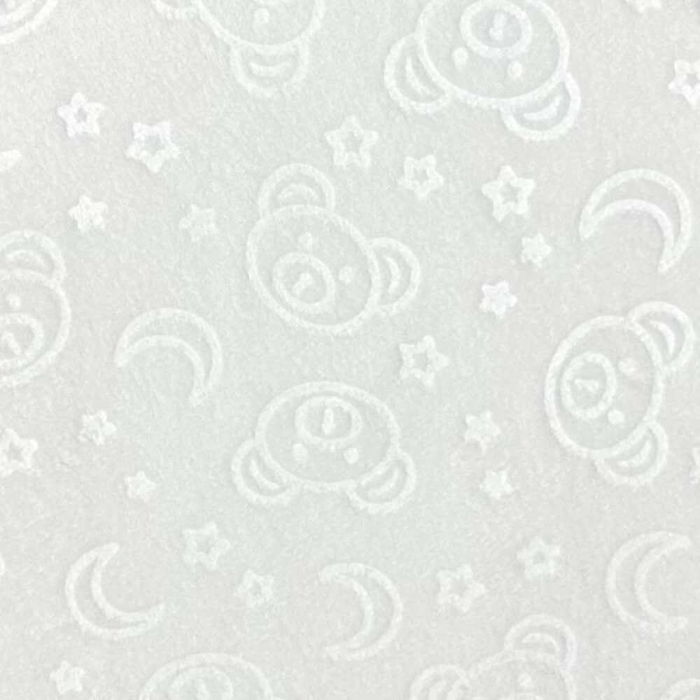 PELÚCIA FLEECE RELEVO-URSO 1OOcmX160cmL - 100%POL- OFF WHITE