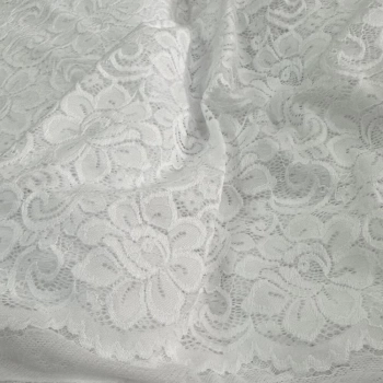 TECIDO RENDA DE MALHA -100cmX150cm-92%PA-08%ELAST-BRANCO