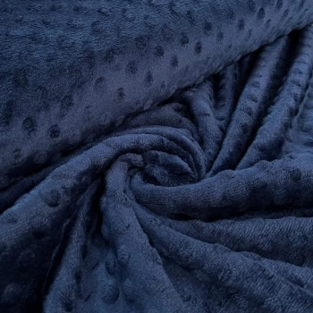 PELÚCIA FLEECE DOTS -100cmX160cm  100% POL- AZUL MARINHO