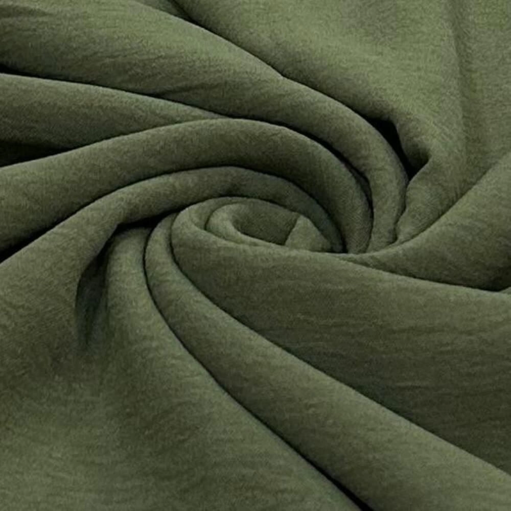TECIDO CREPE AIR FLOW-DUNA-100cmX150cmL-100%POL -VERDE OLIVA