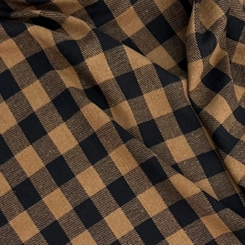 TECIDO FLANELA XADREZ |cachá| 100cmX150cmL-100% ALG- marrom