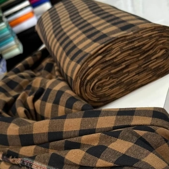 TECIDO FLANELA XADREZ |cachá| 100cmX150cmL-100% ALG- marrom