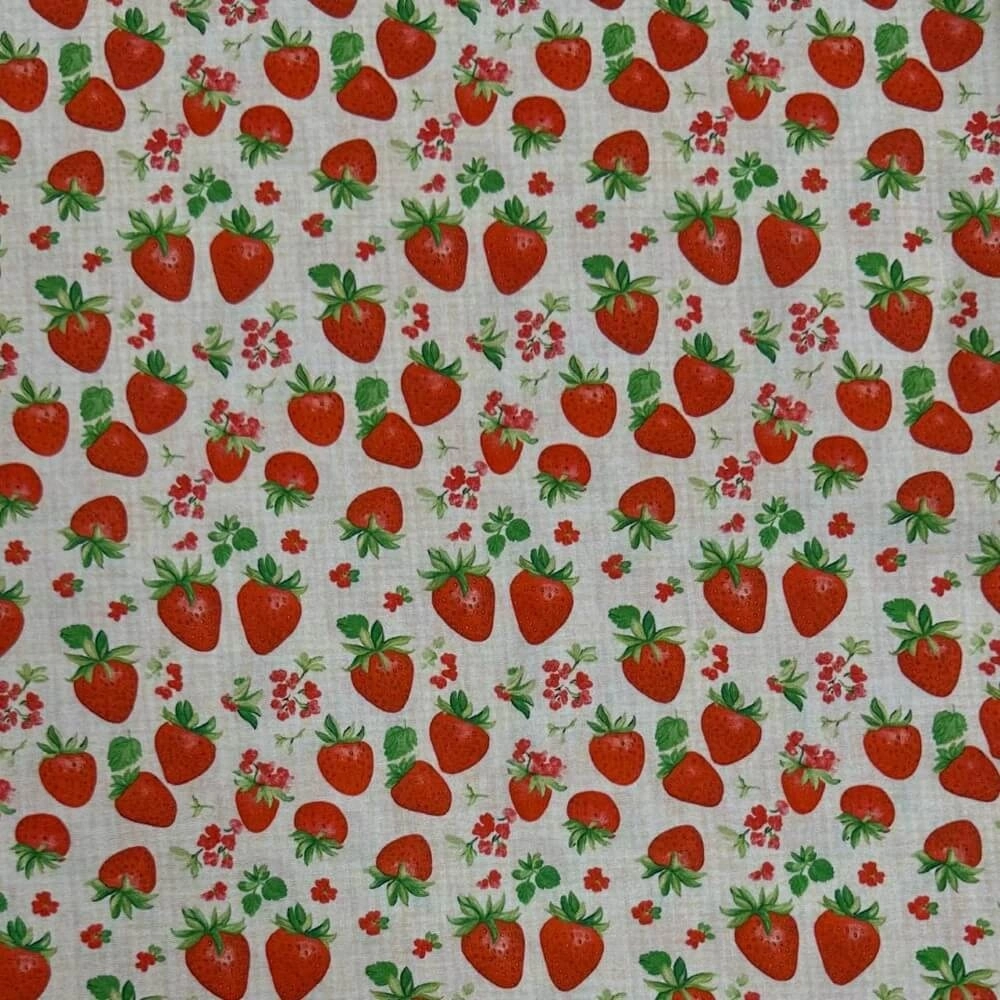 TRICOLINE COZINHA |FRUTAS/MORANGO| 100cmX 150cmL-100% ALG