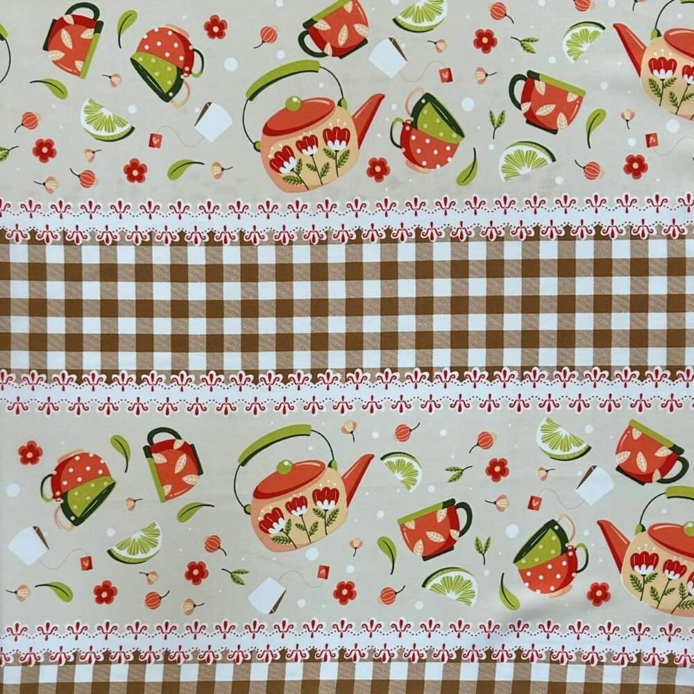TECIDO OXFORD TOALHA MESA XÍCARAS - 100cmX150cmL-100% POL