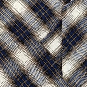 ALFAIATARIA LÃZINHA - Xadrez-100cmX150cmL-AZUL-BRANCO-OURO