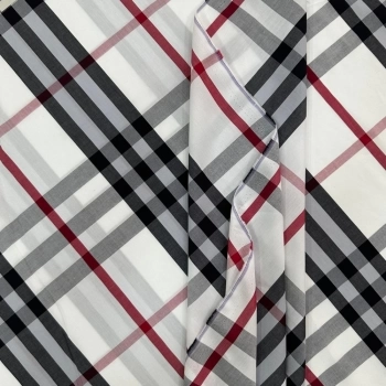 TECIDO TRICOLINE XADREZ BURBERRY-100cmX150cmL-100%ALG