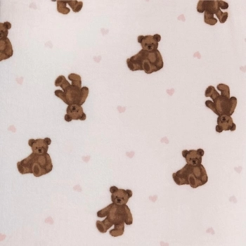 PELÚCIA FLEECE |URSO-LOVE|100cmX160cmL- 100% POL-BEGE/ROSA