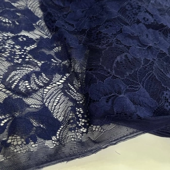 RENDA CHANTILLY -100cmx150cm-95% PA/05%ELAST - AZUL MARINHO