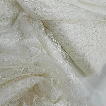 RENDA FRANCESA -100cmx150cm-96% PA/04%ELAST -OFF WHITE