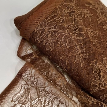 RENDA FRANCESA -100cmx150cm-96% PA/04%ELAST -marrom