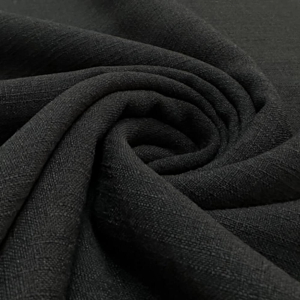 TECIDO LINHO RUSTICO - 100cmX150cm-100% POL - PRETO