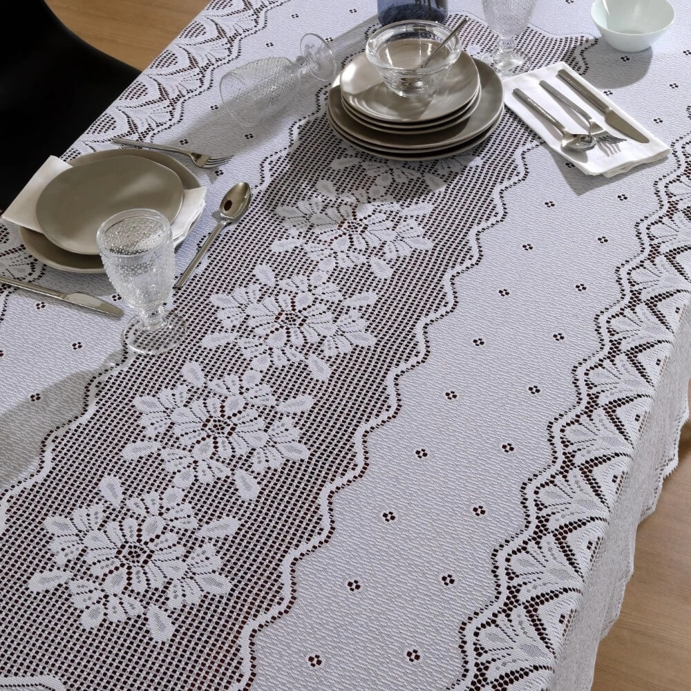TECIDO RENDA TOALHA DE MESA-ARABESCO -100CMx150CML-100%POL