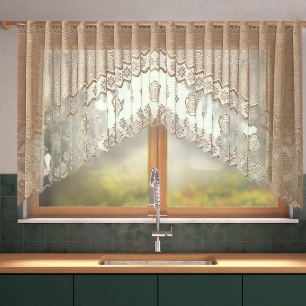 CORTINA CASCATA CLÁSSICA BULE-300cmX100cm-100%POL-BEGE