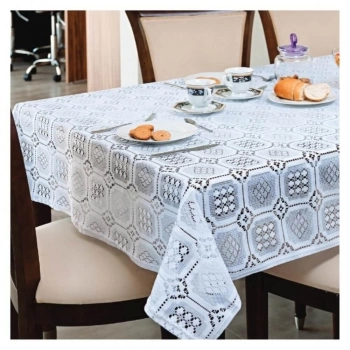 TOALHA DE MESA DE RENDA |BEIJA FLOR|100cmX150cmL - BRANCA