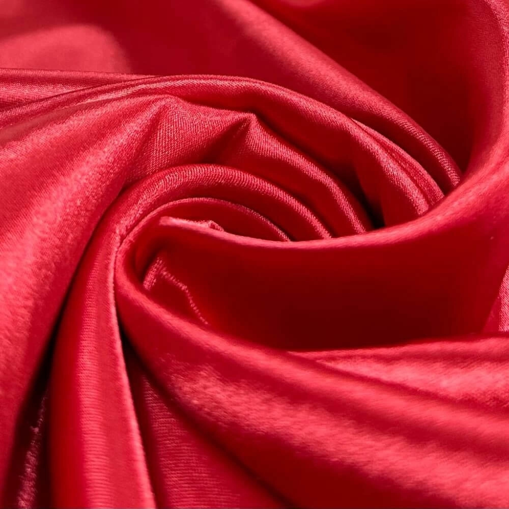 TECIDO CETIM ELAST - 100cmX150cmL-97%POL/03%ELAST-VERMELHO