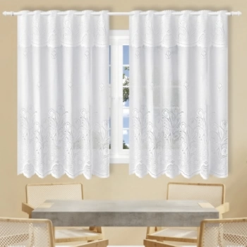 CORTINA RENDA COZINHA TULIPA-200cmX150cm+40cm-100%POL-BRANCA