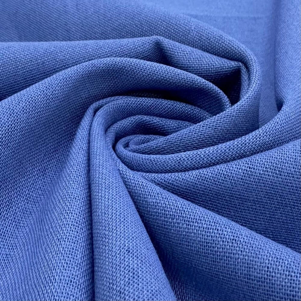 TECIDO LINHO MISTO-100cmX150cmL - 55%VIS 45%LIN - AZUL